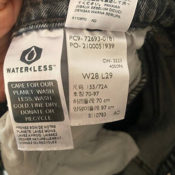 Levi's Ribcage Straight Ankle Jeans Gray Black Premium Button Fly Women 28 x 29 - Picture 15 of 15